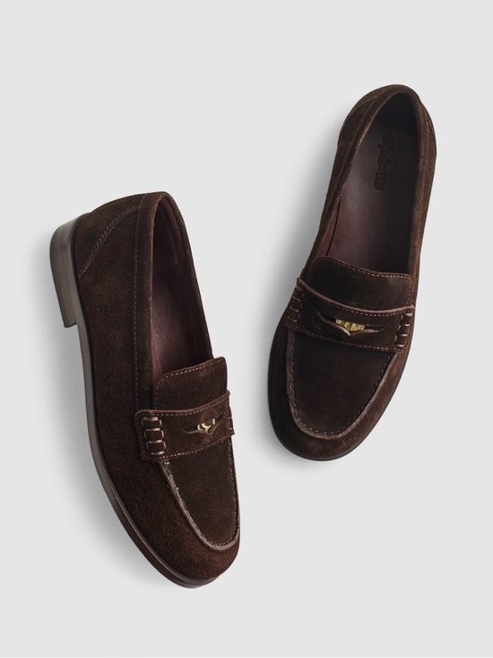 Madewell Shoes - Madewell Suede Grayson Penny Loafers - Dark Carob Brown